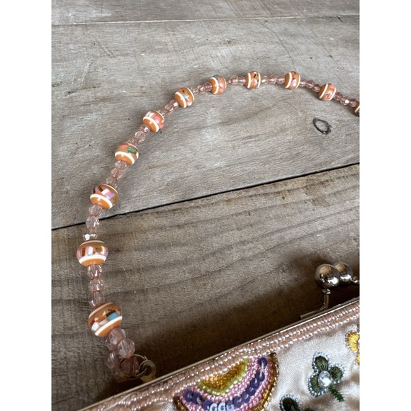 Vintage Chateau Jeweled And Sequin Purse Handbag Beaded Chain Handle Colorful - Picture 6 of 12